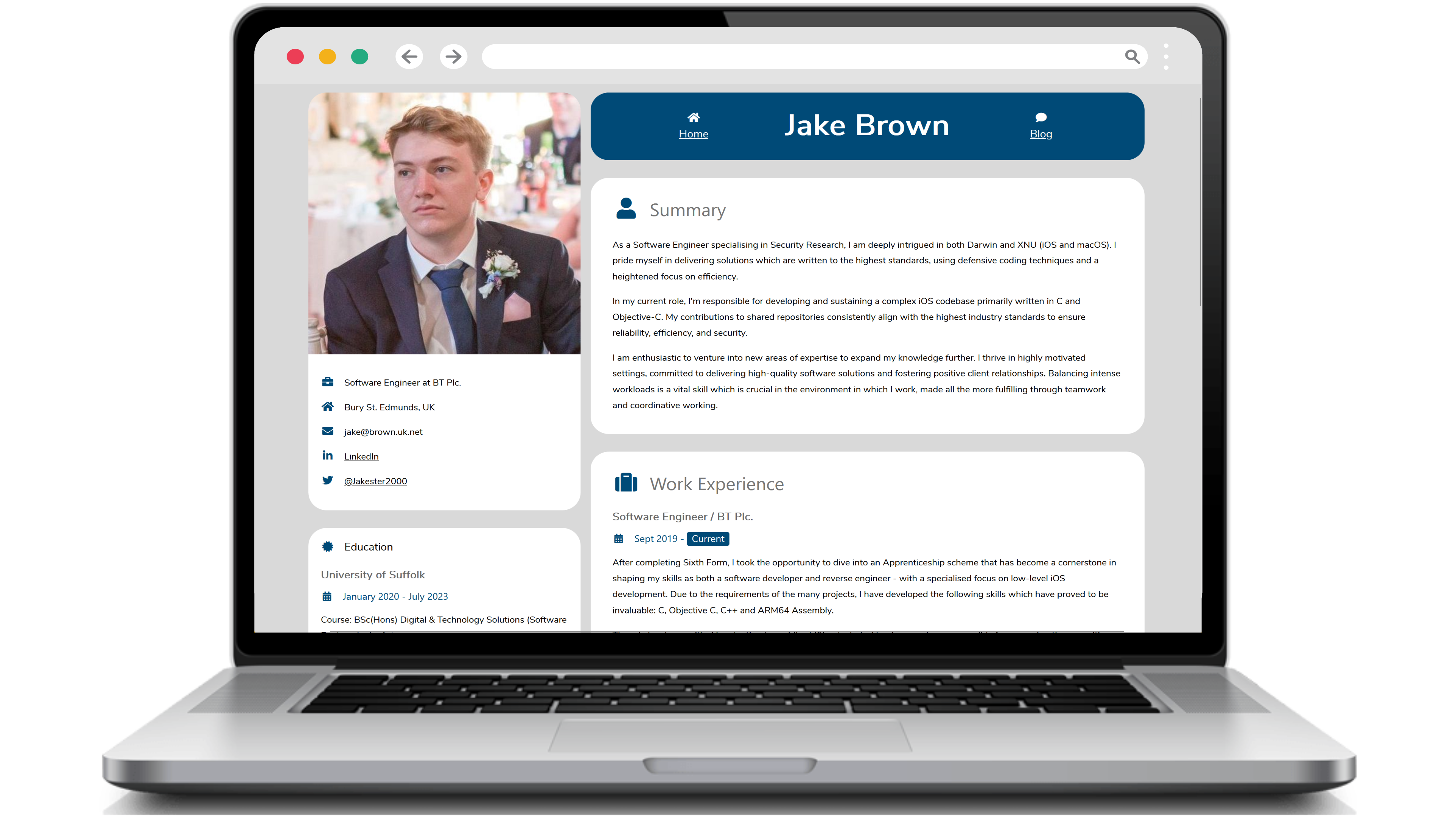 Screenshot of DigitalCV